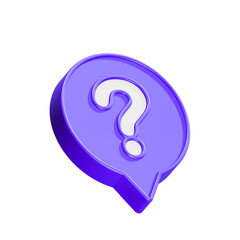 3d Message box with question mark icon. speech bubbles with a question mark. FAQ, support, help...