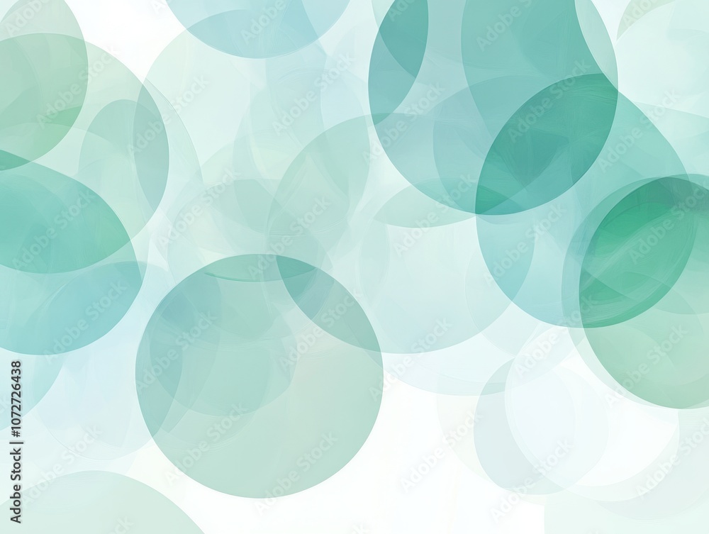 Poster abstract background with soft teal circles and white space for text or design elements.