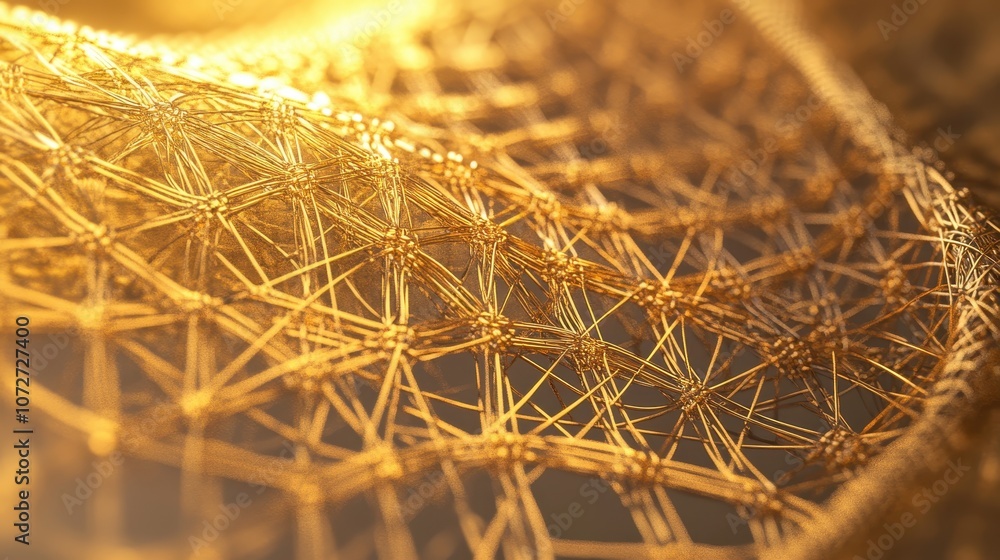 Aufkleber abstract gold network pattern with depth and texture.
