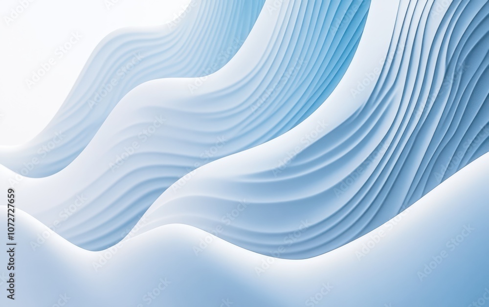 Poster abstract blue wave pattern background - modern 3d curved lines design.
