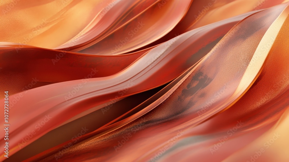 Poster abstract orange and red wavy lines - 3d rendered background texture.