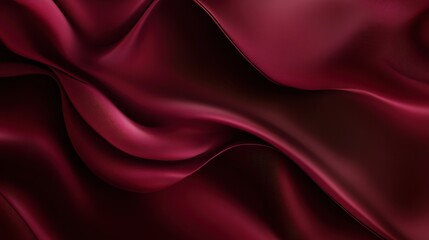 Obraz premium Abstract Burgundy Fabric Background, Smooth Flowing Waves, Draped Texture, Luxury, Elegant Red