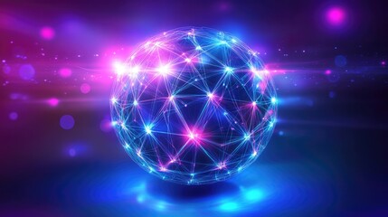 Globe constructed from light lines, dense network nodes, futuristic, cyber, AI-focused theme, ultra-realistic detail 