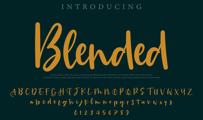 Blended Font Stylish brush painted an uppercase vector letters, alphabet, typeface