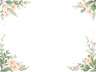 Fototapeta premium A beautiful wedding suite layout featuring elegant leaf illustrations in soft pastel colors, perfect for a romantic and natural themed wedding, wedding, natural