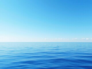 Obraz premium A serene ocean landscape with calm waters and a clear blue sky, reflecting the peaceful beauty of nature, tranquility, ocean