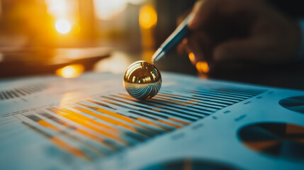 Fototapeta premium Financial charts show a significant increase in profits in the stock market. This is driven by higher interest rates and continued growth. In the innovation world of financial investment, finance