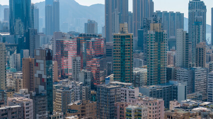 Fototapeta premium the skyline of yau tsim mong district, hk Nov 8 2024