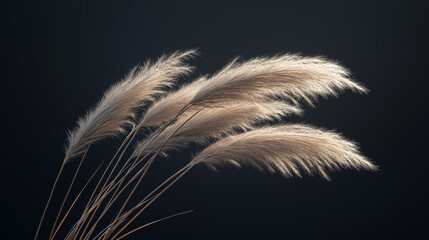 Isolated tuft of wild grass swaying gently