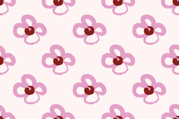 Seamless Floral Pattern With Hand Drawn Little Floral Liberty Seamless Texture Background. Spring, Summer Romantic Blossom Flower Garden Seamless Pattern for Your Designs