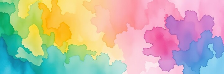 Obraz premium Beautiful and vibrant watercolor background with a mix of blue, green, and purple tones, perfect for art projects or design elements, watercolor wash, art