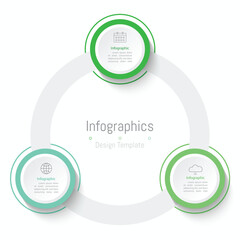 Infographic 3 options design elements for your business data. Vector Illustration.