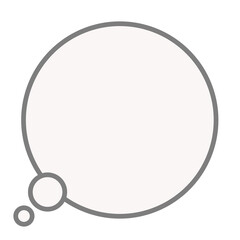 シンプルな丸い思考吹き出し（グレー）