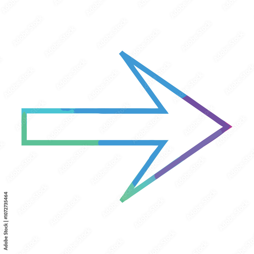 Poster gradient right arrow icon vector, modern gradient arrow icon pointing right, featuring a blue to pin