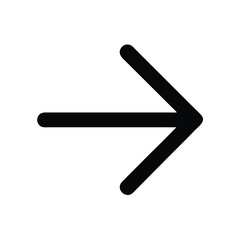 Simple black right arrow icon, Minimalist black arrow pointing to the right, commonly used as a navigation or direction symbol in user interfaces.
