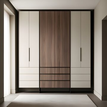 Minimal Modern Wooden Wardrobe Design