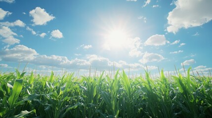 Obraz premium Cornfield Under a Sunny Sky