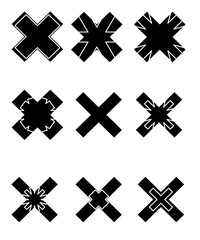 set of cross icons