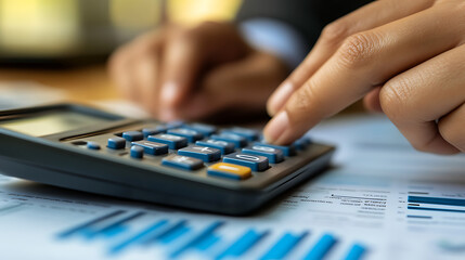 A person is using a calculator to add numbers