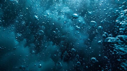 Obraz premium Abstract blue water bubbles background