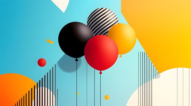 Colorful Balloons Birthday Background