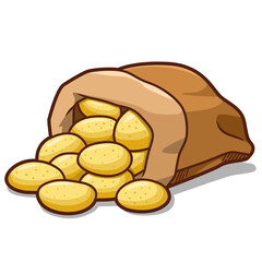 potatoes in sacks cartoon emote illustration