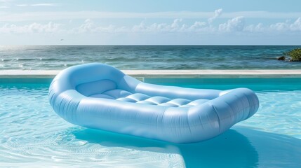 Not your average outdoor furniture this inflatable sofa is perfect for lounging by the pool. Its airfilled design allows it to float in the water giving you a refreshing and comfortable