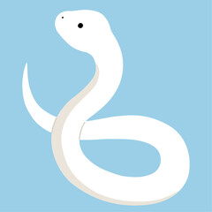 白蛇のベクターイラスト。干支、巳、へび、年賀