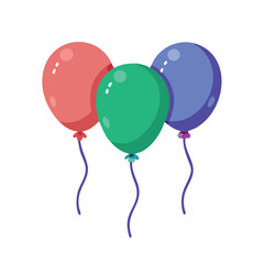 Colorful party balloons vector illustration, symbolizing celebration, party, and festive occasions.