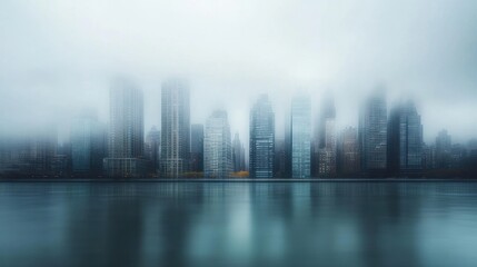 Fototapeta premium Cityscape Enveloped in Fog