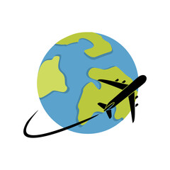 globe on the airplane