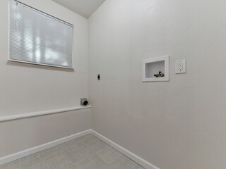 Modern residential empty laundry room interior