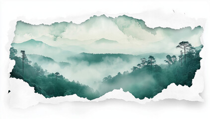 Obraz premium winter mountain landscape watercolor