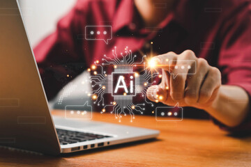 Ai technology, Artificial Intelligence. man using technology smart robot AI, artificial...