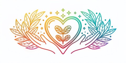 Naklejka premium Handcrafted Heart Symbol Emblem - Unique Gesture Badge Design in Linear Trendy Style for Creative Branding and Artisan Projects