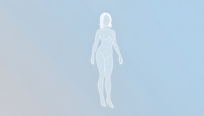 Perfect female body isolated with white highlights, png