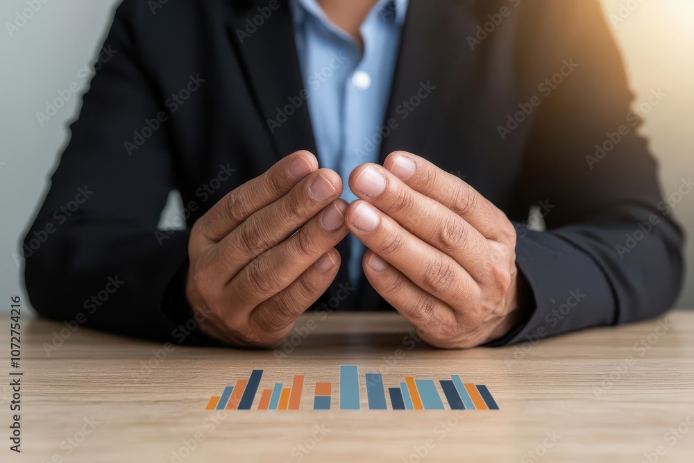 Poster visualization of a real estate agent explaining amortization schedules and equity buildup to clients