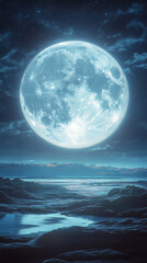 Fototapeta premium The bright moon in the night sky