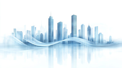 Obraz premium Abstract City Skyline Business Background Illustration