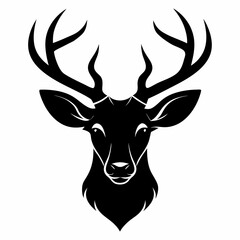 deer head black silhouette vector illustration