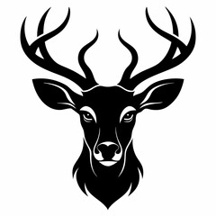 deer head black silhouette vector illustration