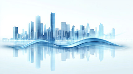 Fototapeta premium Abstract City Skyline Business Background Illustration