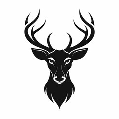 deer head black silhouette vector illustration