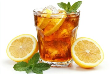 Refreshing Lemonade with Mint in a Glass