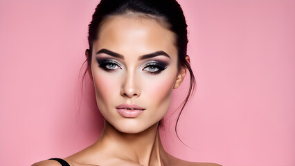 Fototapeta premium Gorgeous fashion model, Gorgeous cosmetic model, beauty, fashion advertisement, cosmetics advertisement, ai generated