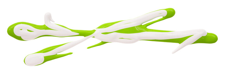 green watercolor drop zigzag isolated on transparent background