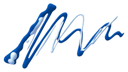 blue watercolor drop zigzag isolated on transparent background