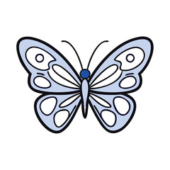 Colorful cartoon butterfly illustration, representing nature, beauty, and spring themes.