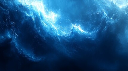 Dramatic Ocean Waves Deep Blue Sea Underwater Background Marine Texture
