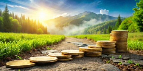 Investing in Success: A Conceptual Journey Featuring Stepping Stones Leading to a Bright Future of Wealth and Prosperity Through Strategic Financial Choices and Growth Mindset